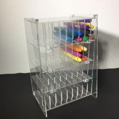 China Clear Acrylic Colorful Countertop Display Stationery Store Pencils Display Storage Organizer for sale