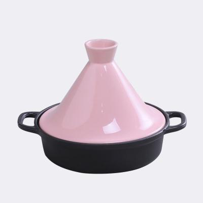 China Sustainable Casserole Slow Cooker 2.4 Quart Enamel Pots For Cooking And Stew Hand Made Tagine Pot With Lid for sale