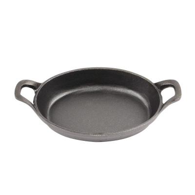 China Factory Direct Kitchen Supplier Small Viable Cast Iron Oval Preseasoned Pie Pan Pie Pan Paella Cookware Cookware Viable for sale