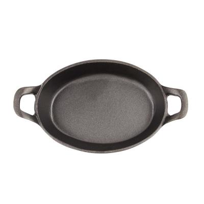 China Factory Wholesale Cast Iron Viable Cookware Skillet With Two Ears for sale