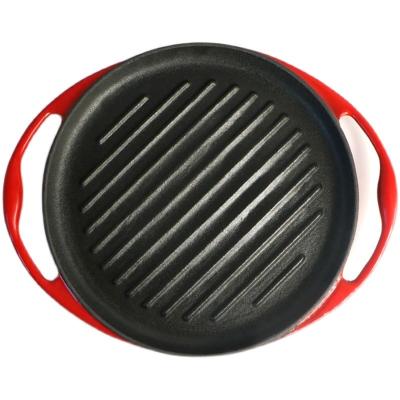 China Supplier direct kitchen viable cast iron round cast iron grill pan barbecue with best price for sale