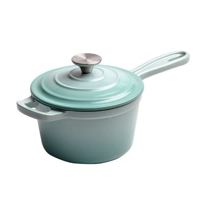 China New Design Healthy Cooking Hot Sauce Pan Pot Covered Sauce Pot Enamel Cast Iron Quarter Stick New Design No for sale