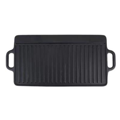 China Hot Sale Outdoor Cast Iron Double Side Griddle BBQ Grill Healthy Cooking Reversible Pan for sale