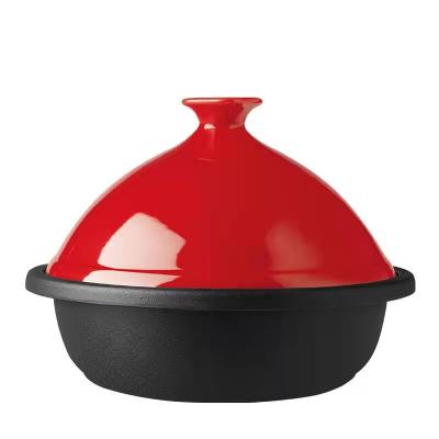 China Factory Wholesale Healthy Cooking Cast Iron Enamel Moroccan Tagine Pot Tagine Cookwares Tajine for sale