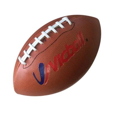 China PVC Size 9 Grain Surface Machine Stitched PVC American Football Rugby Ball for sale