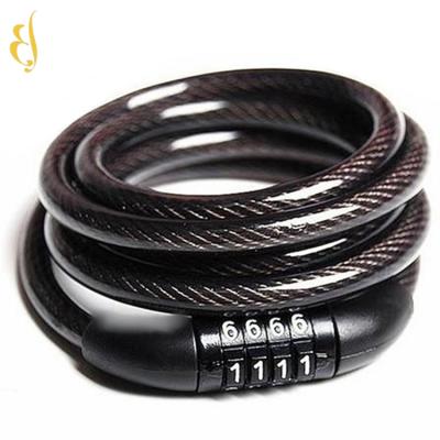 China 8*1000mm steel 4 code digits MTB handle bicycle cable bike combination chain lock for sale