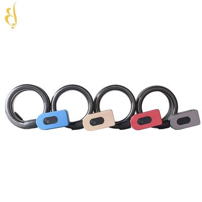 China Steel Smart Bicycle Lock Fingerprint Scooter Helmet Cable Lock For Motorcycle for sale