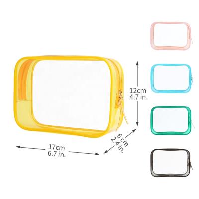 China Fashion Transparent Waterproof Cosmetic Bag Accept Custom PVC Cosmetic Bag Clear Zipper Makeup Bag for sale