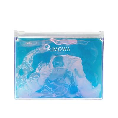 China Custom Logo Hologram Cosmetic Bag Fashion PVC Makeup Zipper Bag Holographic Cosmetic Bag Makeup Pouch for sale