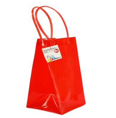 China Custom Clear Thermal Promotional Colorful PVC Wine Bag Wine Bottle Bag Wine Gift Bag With Handle for sale