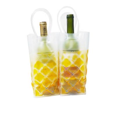 China High Quality Custom Thermal Carrier Freezer Cold Packed Freezer Cooler Freezer Wine PVC Bag Wine Cooling Packing Bag for sale