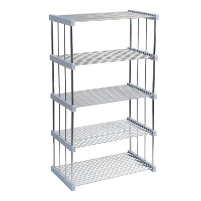 China Morden Multifunctional Hotel Restaurant Kitchen Adjustable Home Display Shelf 2~6 Layer Tier Stainless Steel Food Storage Rack Holders for sale