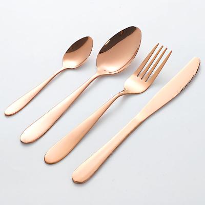 China Wedding Party Palace Gift Viable Dinner Set Gold 410 Stainless Steel Flatware Dinnerware Serving Cutlery Set for sale