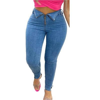 China New Arrival QUICK DRY Women's Fashion All-match Casual Skinny Pants Women Blue Jeans for sale