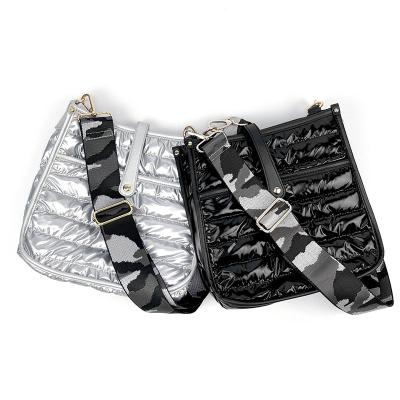 China Hot Sale New Women's Stripper Bag Silver and Black Color Match 5cm Straps Ladies Cross - Body Message Bags for sale