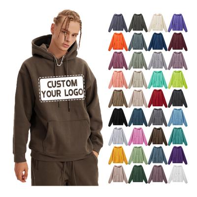 China OEM ODM Custom Men's 100% Cotton 500gsm Hoodie Blast Anti-wrinkle Printing Plus Size Oversized Unisex Chenille Logo Pullover Hoodies For Men for sale