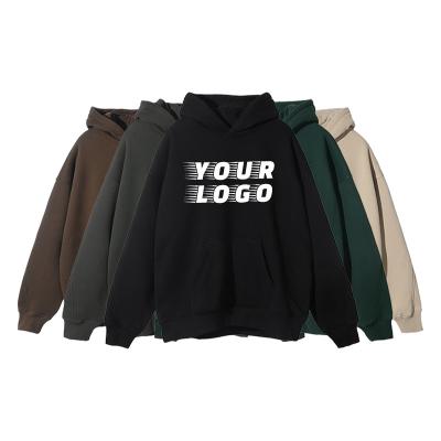 China wholesale custom colors 600gsm blank hoodies LOGO Anti-wrinkle cotton fleece men's custom hoodies heavy weight neutral for sale