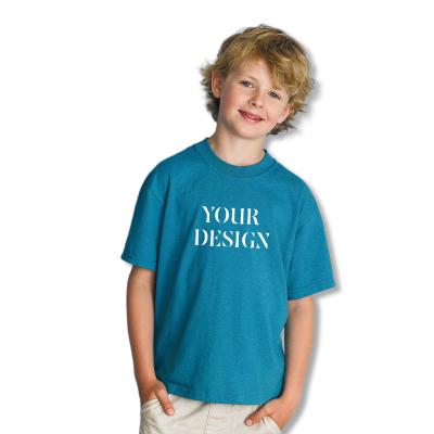 China Anti Shrink Kids Short Sleeve Custom Logo Printing 100% Cotton Plain White Kids Baby Boy T-Shirts For Kids for sale