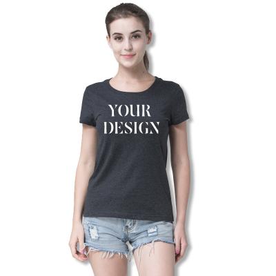 China Color Women's Casual Blank T-shirt Summer Women's Anti-wrinkle Crew Neck Screen Custom Logo Print Pure Slim Slim T-shirt for sale