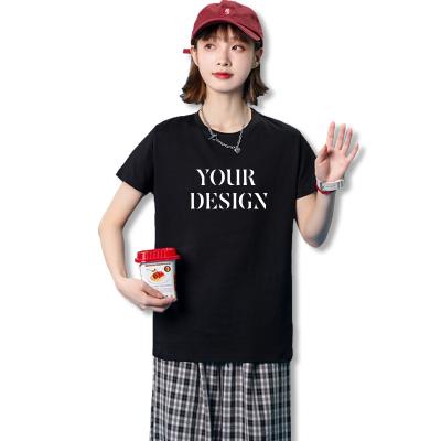 China Custom Embroidered Anti-wrinkle Logo Lady Slim Leisure Home T-shirt Rainbow Color White 2022 Women T-shirt for sale