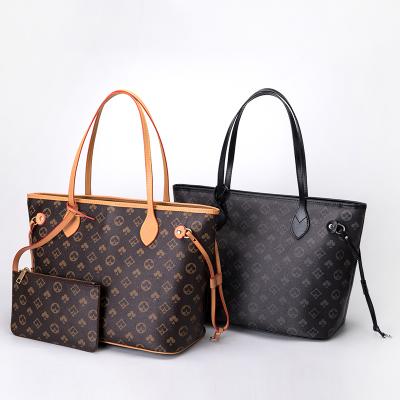 China Fashion Designer Vintage Flower Prints Shoulder Purse Set High Capacity Casual Lady Tote Hand Bag With Pocket for sale