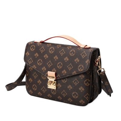 China Classic Fasion Presbyopia Brown Pattern Messenger PVC Leather Diagonal Bag Women's One-Shoulder Handbag for sale