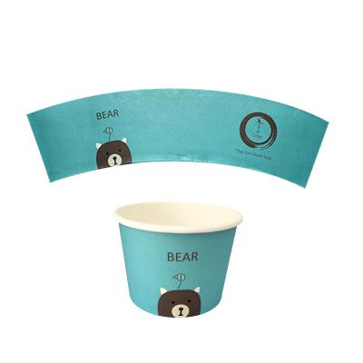 China Wholesale Food Grade High Quality Waterproof Printing Paper Cup Fan Blank With PE Coated Paper Fan For Paper Cups for sale