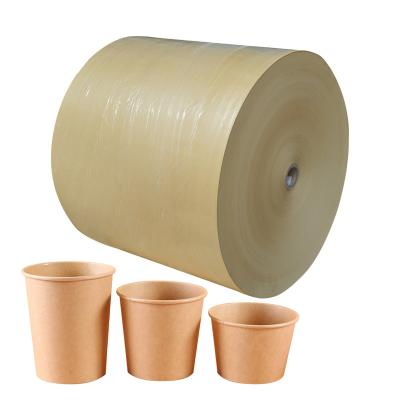 China Custom size waterproof high bulk brown pe coated paper pe coated kraft paper raw materials for paper cups for sale