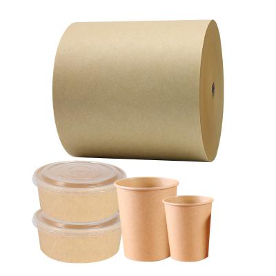 China Factories Waterproof Powerful Shuhe Kraft Paper Roll Double Pe Coated China Craft Beverage Brown Virgin Paper Waterproof Wood Pulp for sale