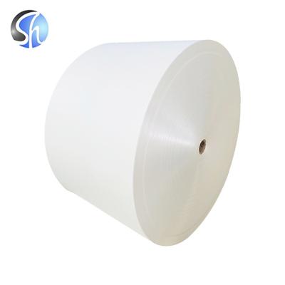 China Single / Double Side Disposable High Quality White Greaseproof Paper Cup Raw Materials Waterproof PE Coated Paper Roll for sale