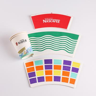 China Waterproof Pe Coated Waterproof Printed Cut Paper Cup Fans Coffee Paper Cup Raw Materials Paper Cup Fan for sale