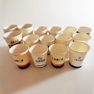 China Best Selling Biodegradable PLA Lid Paper Cups Package Takeaway Tea Cups Bubble Tea Single Wall Paper Cup for sale