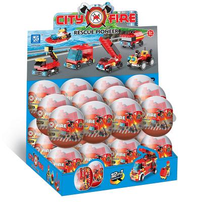 China 2021 Building Toy City Fire Rescue Pioneer Building Blocks Mini Bricks Toy Surprise Egg Toy Wholesale For Kids for sale