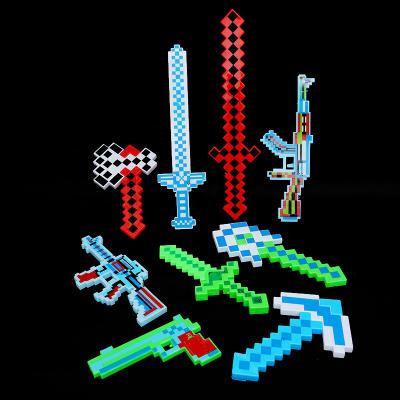 China Plastic Cyber ​​World Oriented Party LED Light Up Toy Light Saber Party Games LED Gun Pixel Sword for sale