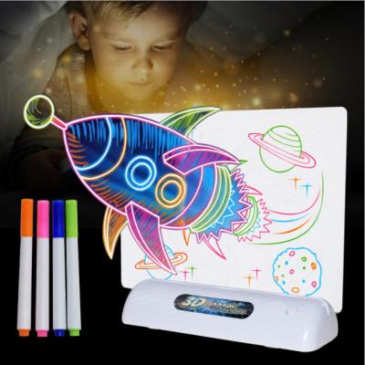 China 2021 3D drawing board inscription board graffiti fluorescent magic light board small gifts for children 16*13.5*4.5cm for sale