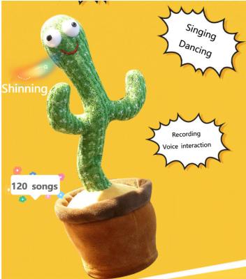 China Cute Stuffed Dancing Flowerpot Twisting Talking Dancing Cactus Doll Singing Music Cactus Plush Toy with 120 Songs for sale