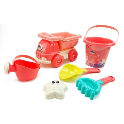 China Wholesale Kids Plastic Sand Beach Summer Toys 6 PCS Beach Vehicle Car Set Toy TBE1593 for sale