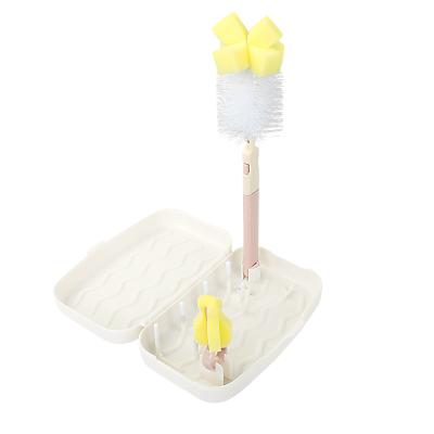 China Baby Bottle and Sippy Cup Cleaning Set Includes Countertop Drying Rack and Bristle Bottle Brush for sale