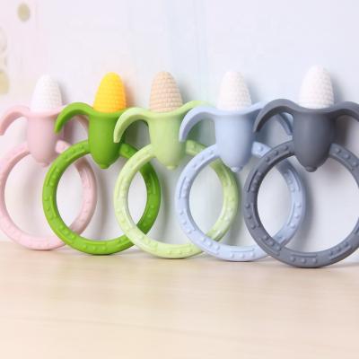 China New Baby Products Exercise Baby Grip Strength Corn Silicon Teether Toys Baby Silicone Teether for sale