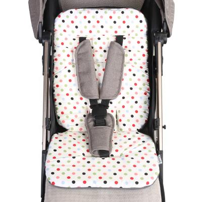 China Soft Warm Dot Pattern Cotton Surface Polar Fleece Baby Stroller Liner Cushion Baby Stroller Seat Pad for sale