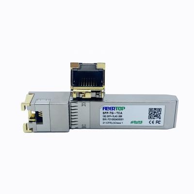 China FTTX FIBERTOP 10GBase-T SFP+ RJ45 transceiver compatible with HP fiber to copper media converter CAT.6a up to 30 meters for sale