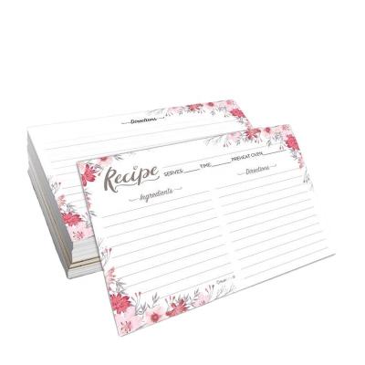 China Europe Custom Floral Recipe Card Full Color Printing Offset Paper Box With Cards Note Card for sale