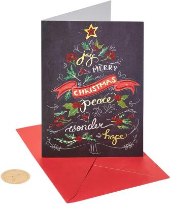 China Custom Recyclable Craft Paper Personalized Custom Printing Wrap Laser Cut Christmas Pop Up Greeting Cards For Blank Greeting Card for sale