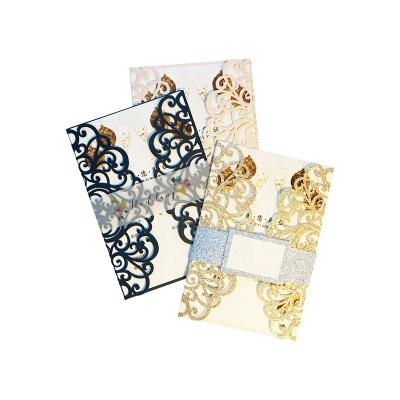 China Elegant Gift Envelope Wedding Invitation Card Laser Cut Invitations Greeting Gift Vouchers Party For Invitation Digital Card for sale