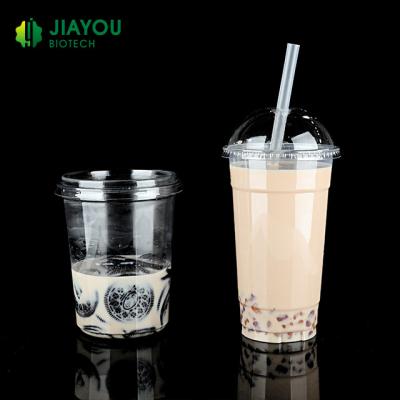 China 24oz Single Wall PET Smoothie Plastic Coffee Cup Plastic Bubble Tea Cups for sale