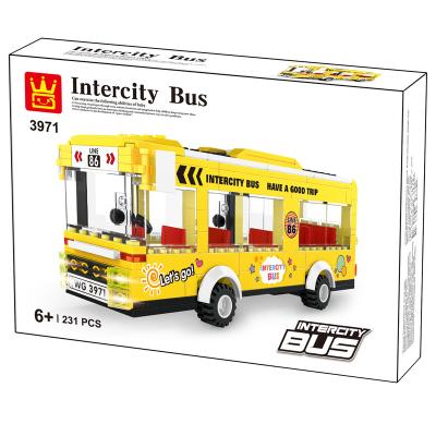 China Building Toy Wange 3971 Intercity Bus Environmental Building Block Rod Plastic/ABS Educational Toys for sale