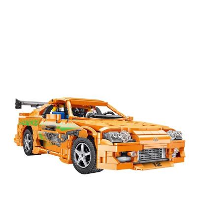 China Super Building Toy Happy Build QC018 High-tech Remote Control Sports Car Racing Vehicle Kids DIY Bricks Set RC Car Toy Building Blocks for sale