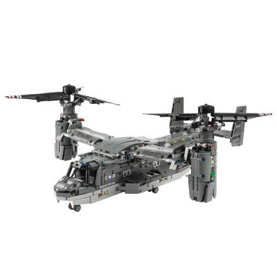 China Military Model Assembly Toys Mini Blocks RC DIY Building Toy Happy Build Electronic Kids Toy Block Osprey Transport Plane for sale