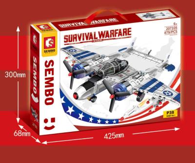 China Building Toy Sembo 207105 Building Block USA P38 Fighter Army Flat Toys Building Kit For Children for sale