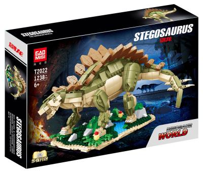 China T2022 Building Toy Stegosaurus Dinosaur And Fossil Skeleton Building Block Jurassic Creative Model Assemble Toys Sets For Children for sale